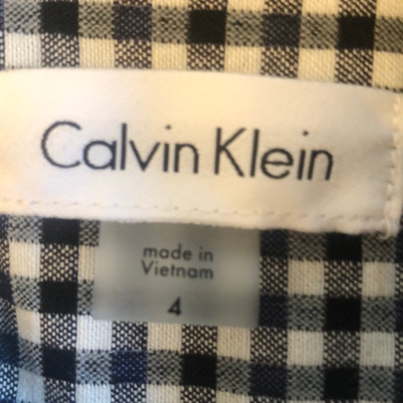 NWOT Calvin Klein Blue and Black Gingham Dress - Picture 5 of 6